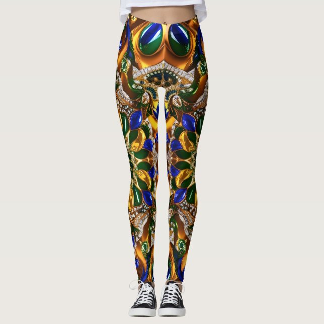 Leggings with Brazil Colors design (Front)