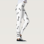 Leggings with english bulldog and bones pattern