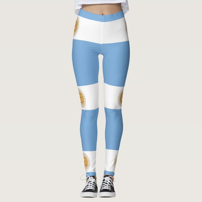 Leggings with flag of Argentina (Front)