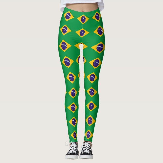 Leggings with flag of Brazil (Front)