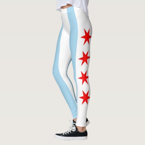 Leggings with flag of Chicago Illinois