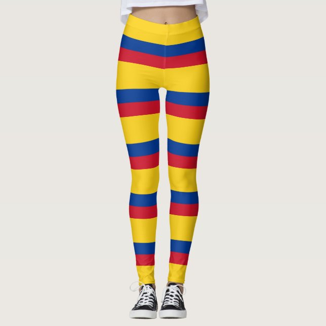 Leggings with flag of Colombia (Front)