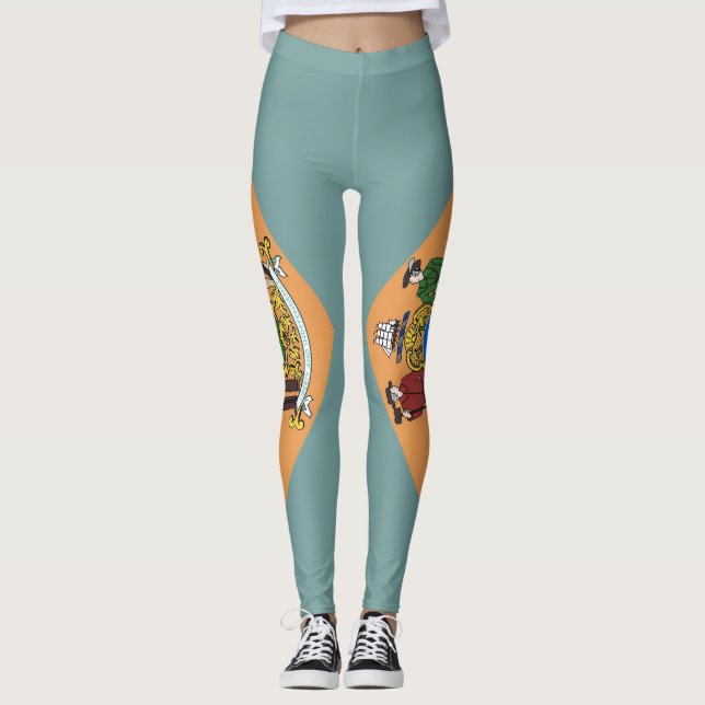 Leggings with flag of Delaware State, USA (Front)