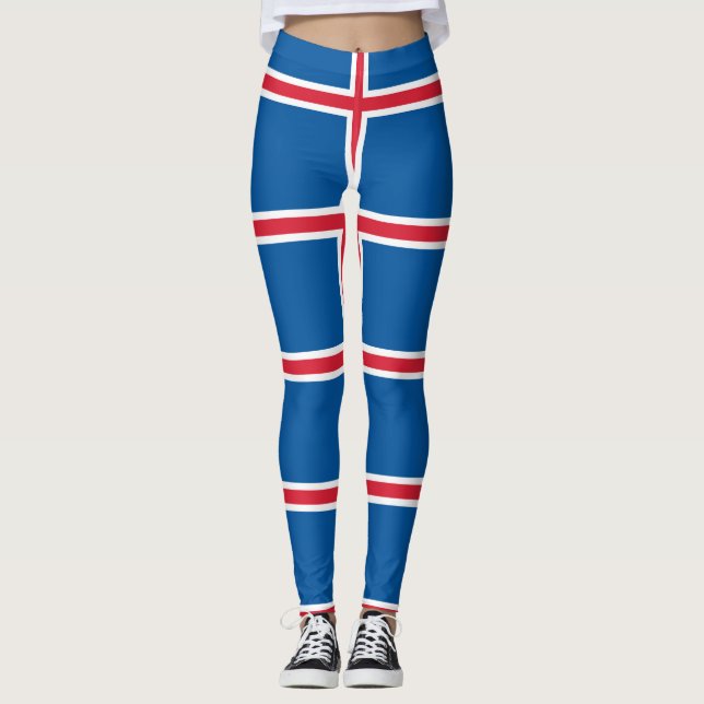 Leggings with flag of Iceland (Front)