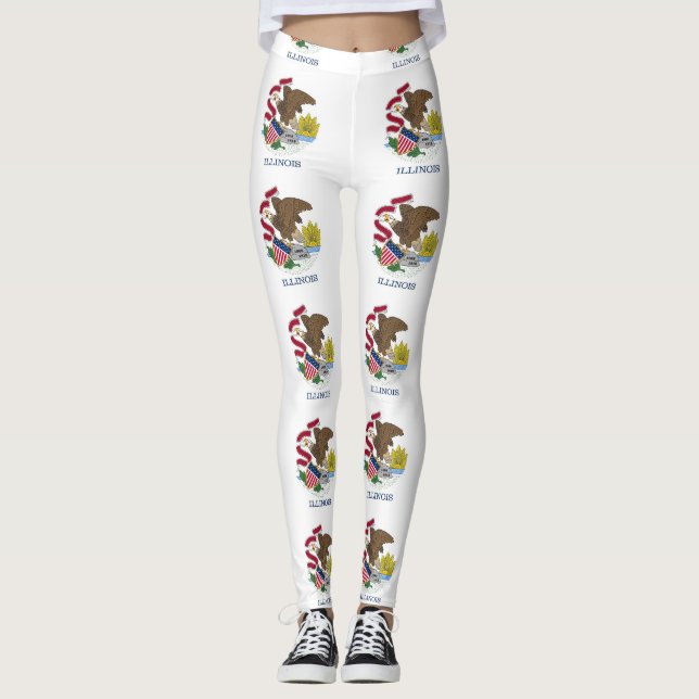 Leggings with flag of Illinois State, USA (Front)