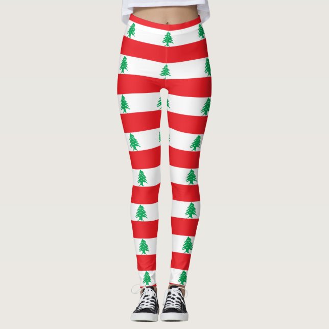 Leggings with flag of Lebanon (Front)