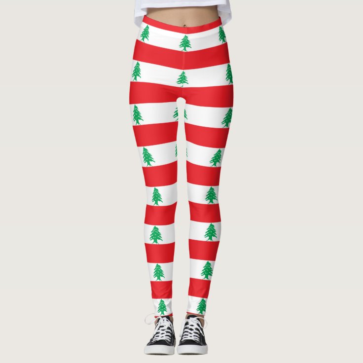 Leggings with flag of Lebanon | Zazzle