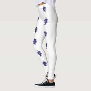 Leggings with flag of Massachusetts State, USA