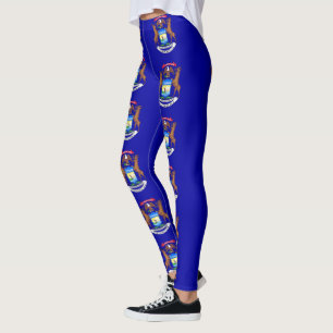 Leggings with flag of Michigan State, USA