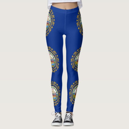Leggings with flag of New Hampshire State USA