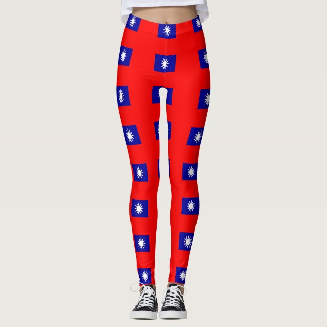 Leggings with flag of Taiwan (Front)