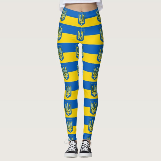 Leggings with flag of Ukraine (Front)