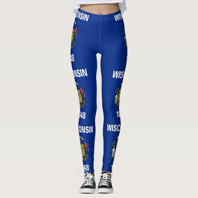 Leggings with flag of Wisconsin State, USA (Front)