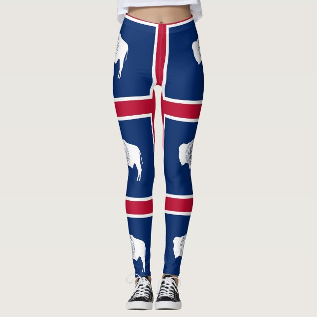 Leggings with flag of Wyoming State, USA (Front)