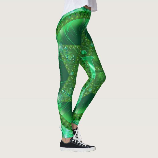 Leggings with Gorgeous Green Mandala (Right)