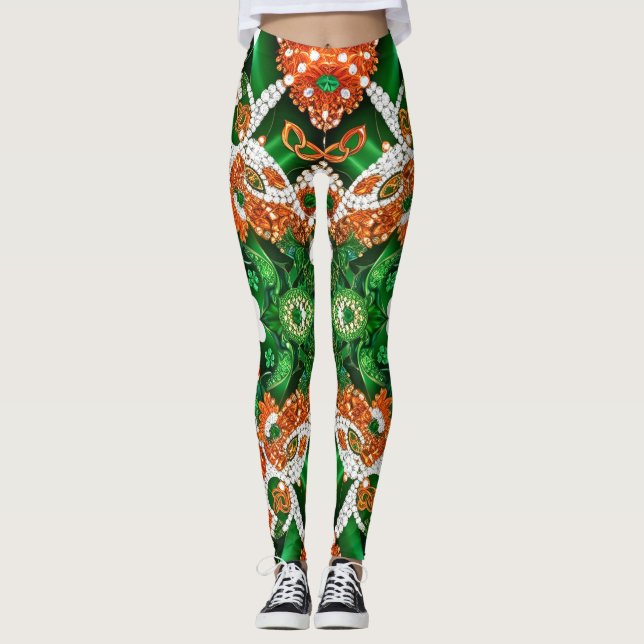 Leggings with Irish Colors design (Front)