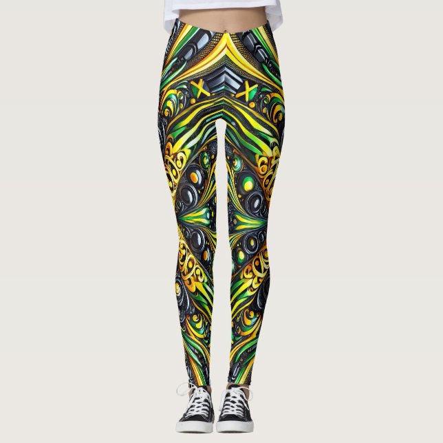 Leggings with Jamaican Colors design (Front)