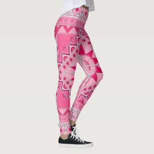 Leggings with pink casual art