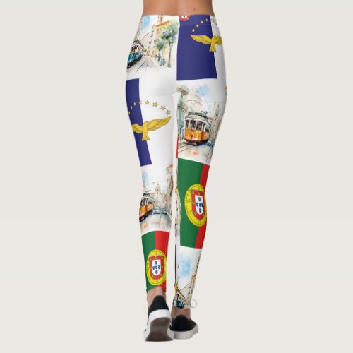 Leggings with Portugal and Azores Flags 