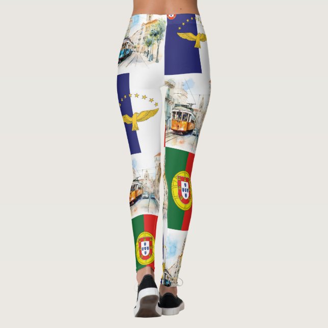 Leggings with Portugal and Azores Flags  (Back)