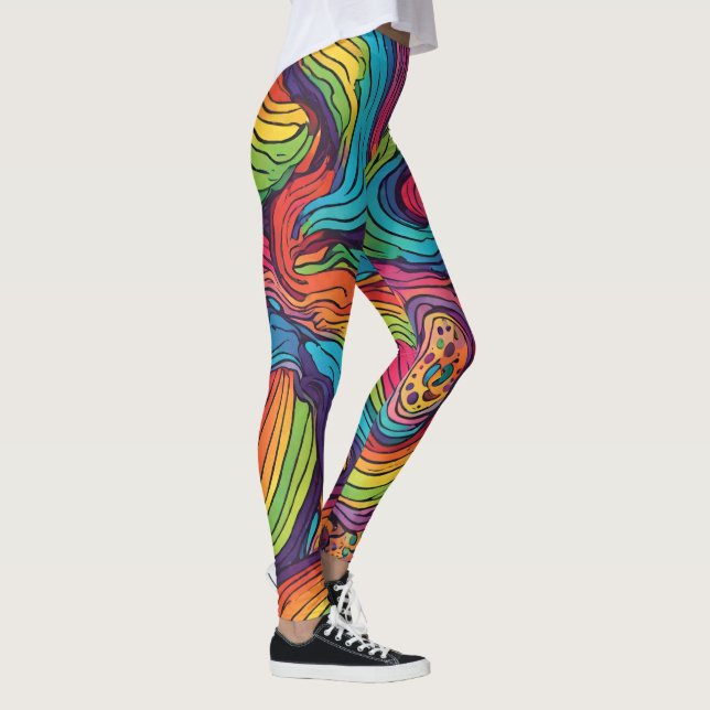 Leggings with Rainbow Color Patterns (Right)