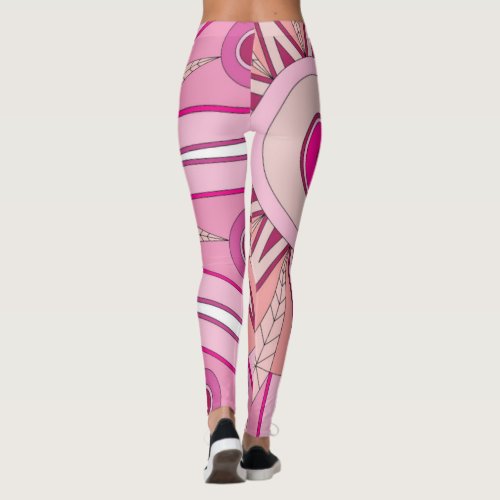 Leggings with red warm art