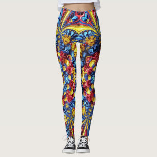 Leggings with Romanian Colors design