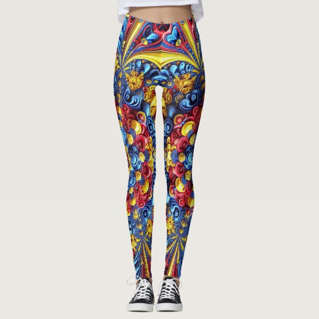 Leggings with Romanian Colors design (Front)