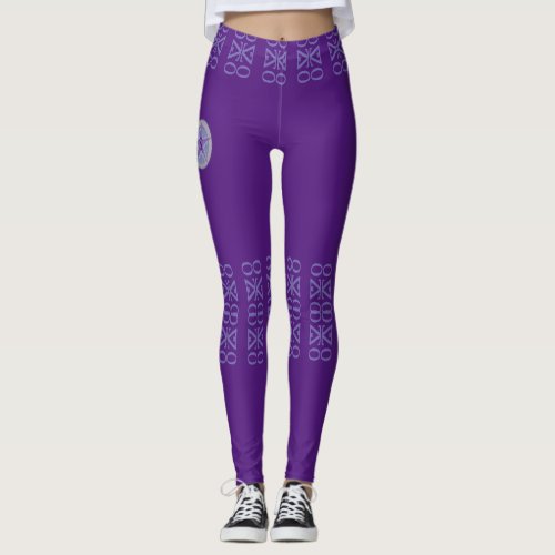 LEGGINGSWITH UNIQUE ARTISTIC PRINTROYAL PURPLE LEGGINGS