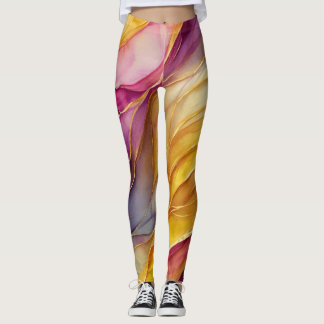  Leggings with vibrant waves of color