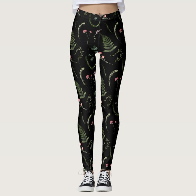 Leggings Women - Floral Pattern (Front)