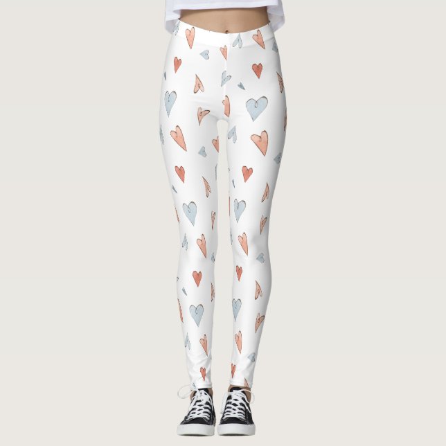 Leggings Women - Hearts Pattern (Front)