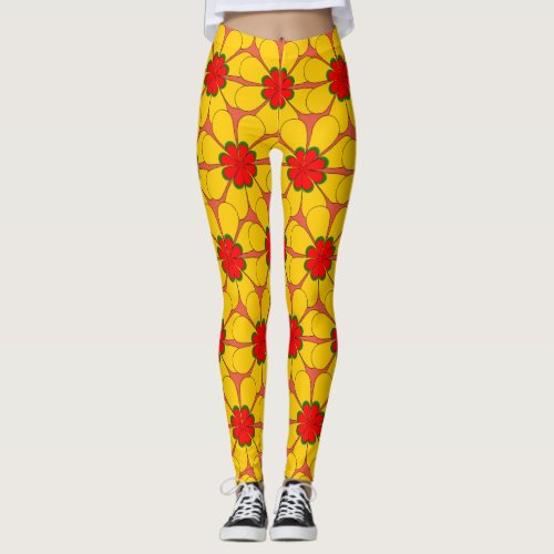 Leggings _ Yellow Flowers