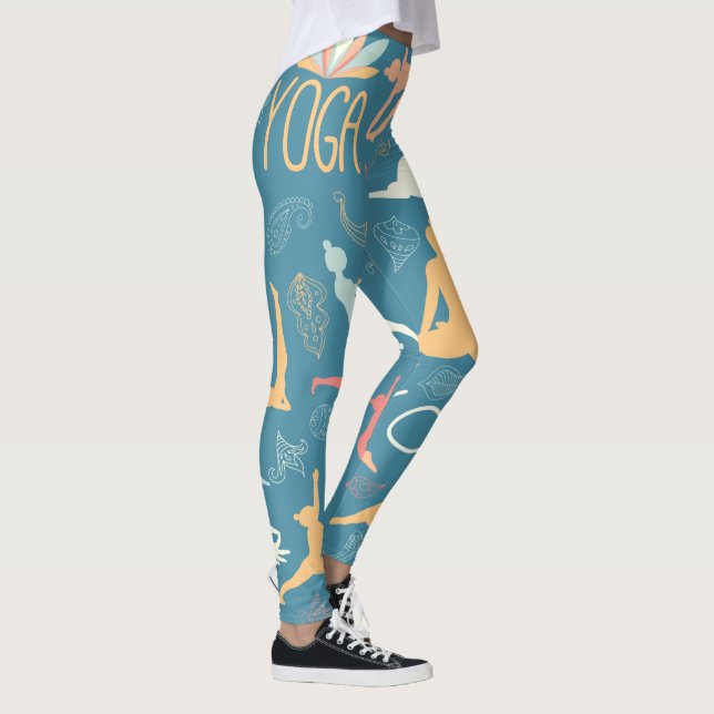 Leggings Yoga, Yoga Pants, lotus, yoga poses (Right)