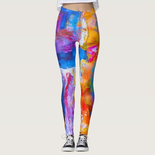 leggins abstract art in multicolor leggings