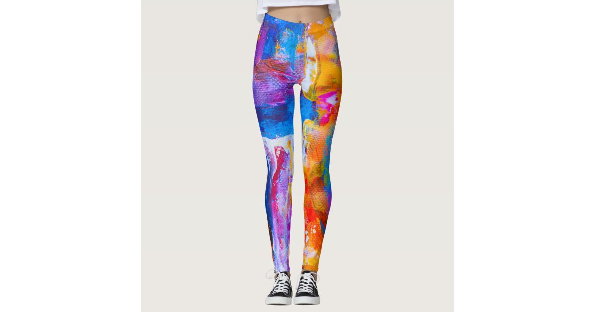 leggins abstract art in multicolor leggings