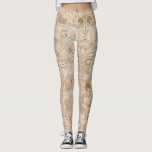 Leggins Beige Funky Artistic Alternative Pattern Leggings