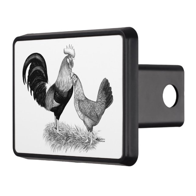Leghorns Production Brown Chickens Tow Hitch Cover (Left)
