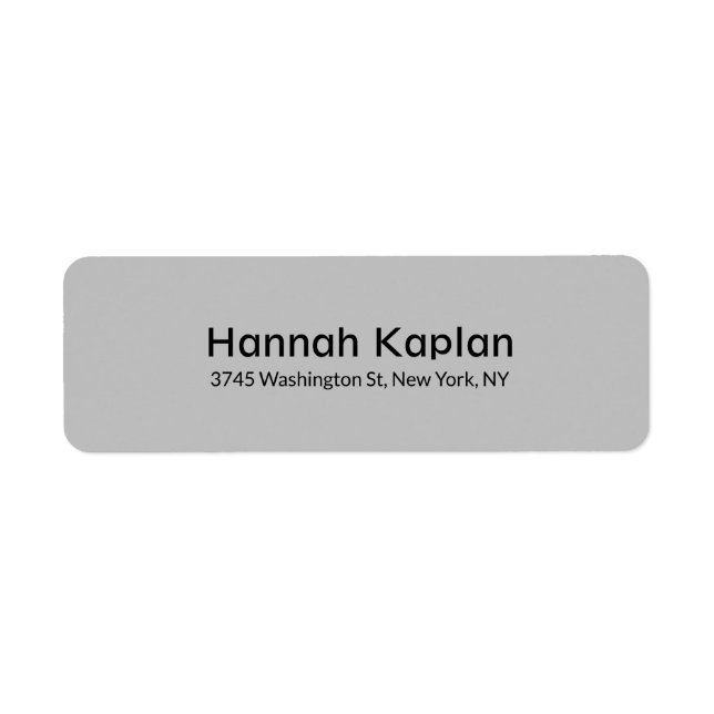 Legible Grey Modern Plain Minimalist Professional Label (Front)