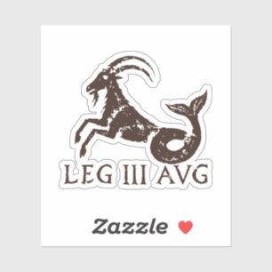 Legio III Augusta Capricorn in Dark Earth Ink Stic Sticker
