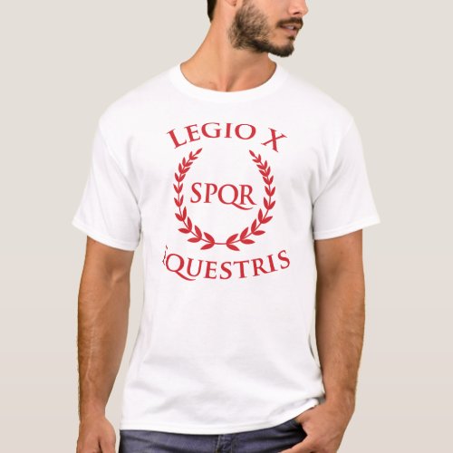 Legio X Equestris White with Red T_Shirt