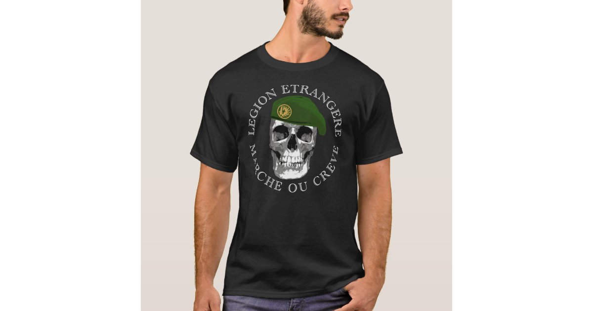 Hvis Se internettet Jakke Legion Etrangere Skull T-Shirt | Zazzle