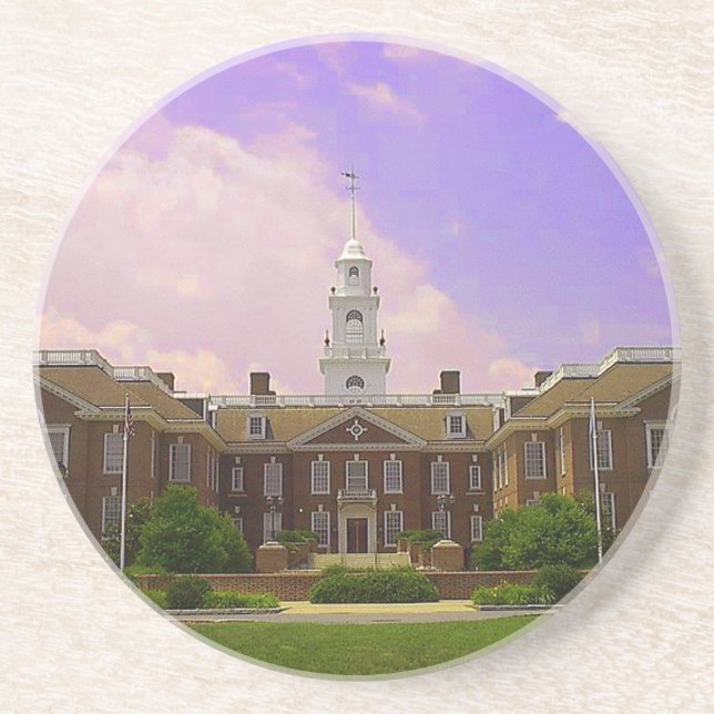 Legislative Hall Delaware State Capitol in Dover Drink Coaster (Front)