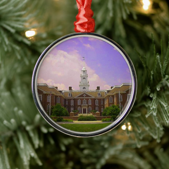 Legislative Hall Delaware State Capitol in Dover Metal Ornament (Tree)