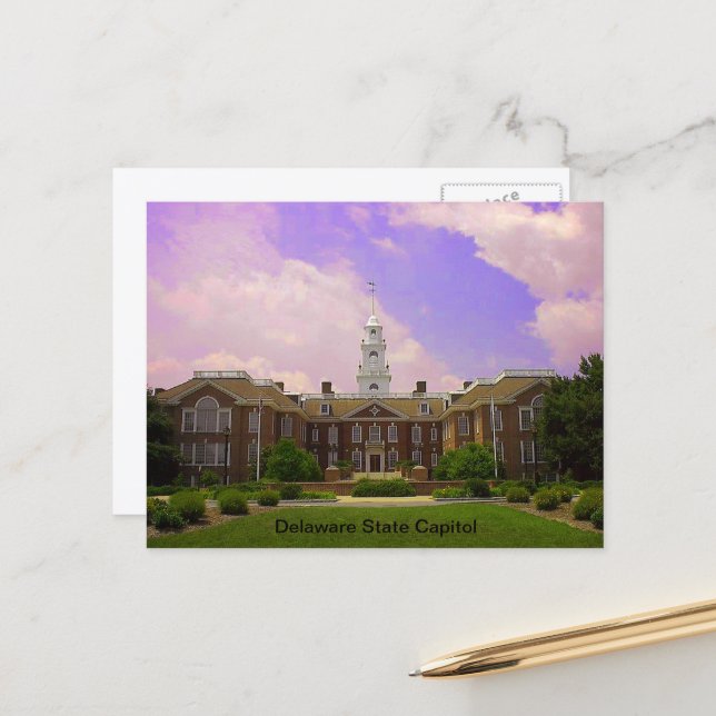 Legislative Hall Delaware State Capitol in Dover Postcard (Front/Back In Situ)