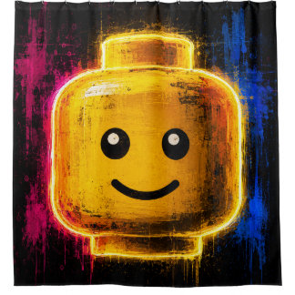 LEGO Head Art Shower Curtain