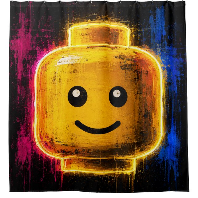 LEGO Head Art Shower Curtain (Front)
