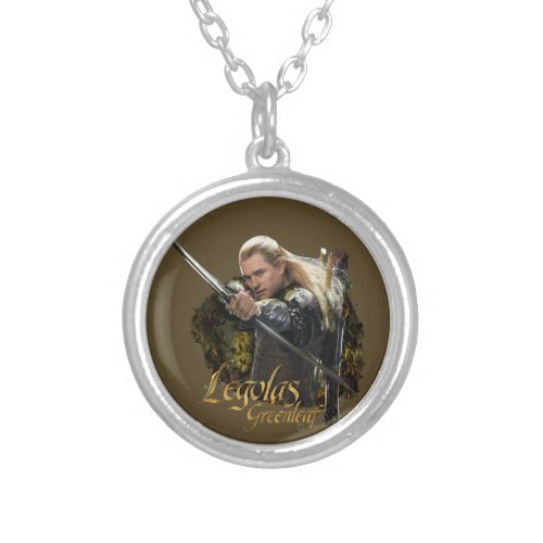 LEGOLAS GREENLEAF Drawing Bow Graphic Silver Plated Necklace