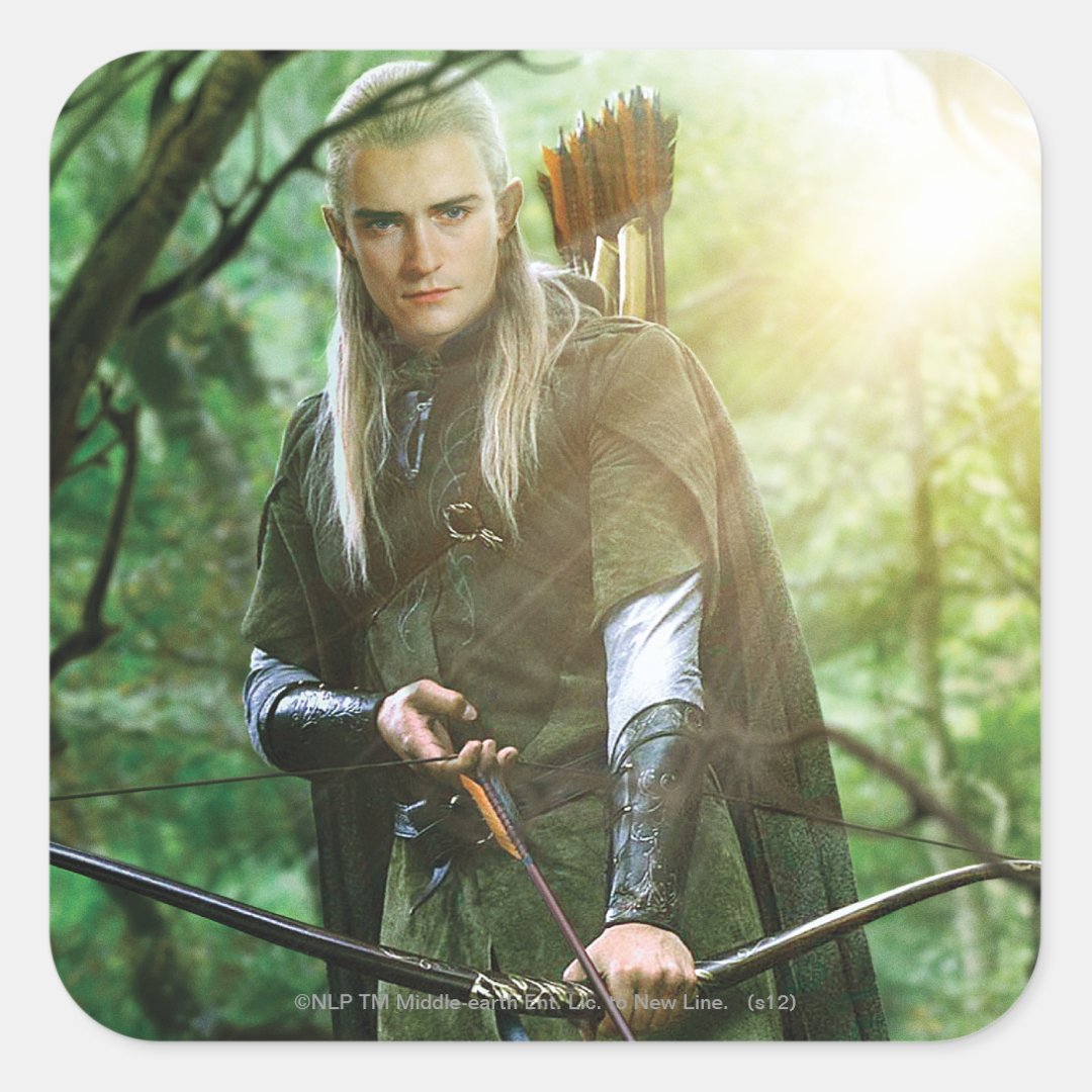 LEGOLAS GREENLEAF™ with bow Square Sticker | Zazzle