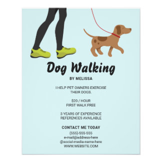 Legs And A Cute Brown Dog - Dog Walking Business Flyer